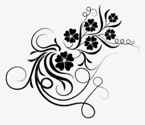 Floral Brushes Png - Bingkai Bunga Hitam Putih