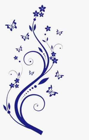 Vetor Floral Com Borboletas - Wall Flowers And Butterflies Paint