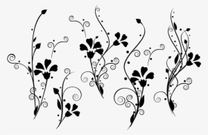 Floral Black Em Png - Simbolos Florais Png