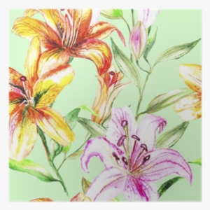 Póster Belas Orquídeas Florais Vermelhas Originais - Watercolor Painting