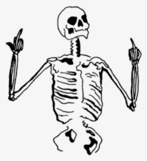 Sticker By Olivercute - Skeleton Middle Finger Drawing
