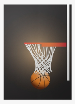 Basketball Hoop With Basketball Vector Images Poster - Canvas