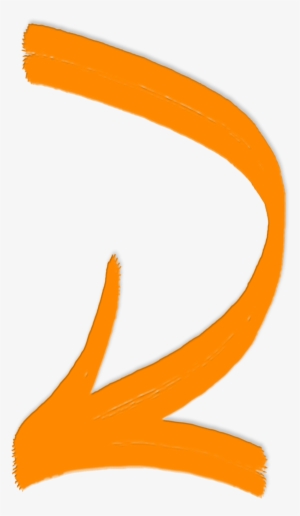 Drawn Arrow Bent - Orange Curved Arrow Png