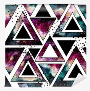 Seamless Pattern With Watercolor Triangles, Galaxy - Watercolor Painting