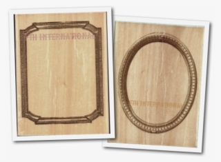 Oval Cartouche Wood Mount Rubber Stamp Original Listing - Plywood