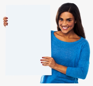 Girl Holding Banner Download Free Png Image - Girl Holding A Banner