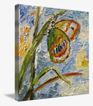 Green Butterfly Oil Painting - Oil Paint Art Butterfly