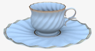 Coffee Cup, Transparent Background - Falling Gold Teacup And Saucer Transparent Background