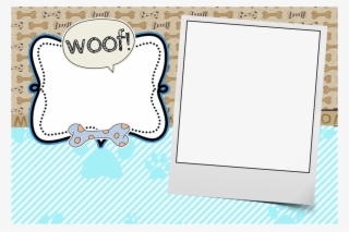 Urso Dog Azul E Marron 21 Fazendo A Nossa Festa - Moldura Cachorrinho