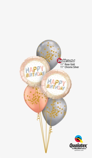 Rose Gold & Silver Birthday Bouquet - Qualatex - 747x1280 PNG Download ...