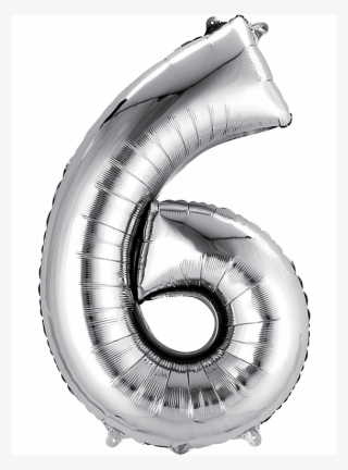 22inch Silver Number Balloons - Globos De Numero 6