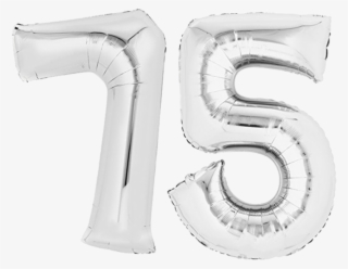 Foil Balloon 80 Cm Silver Lettering "75" Balloon Birthday - Inflatable