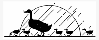 Zoom Duck With Ducklings Rubber Stamp - Illustration