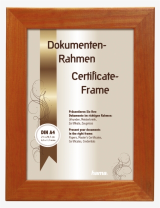"riga" Wooden Frame, Orange, 21 X - Png Hd Certificate Frames