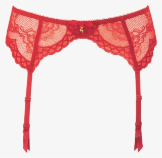 Superboost Lace Suspender Chilli Red Product Front - Porte Jarretelle Bordeaux