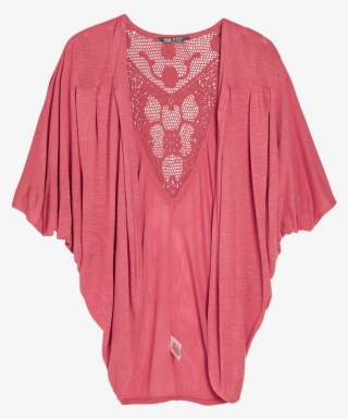 Cardigan With Lace Red - Cardigan