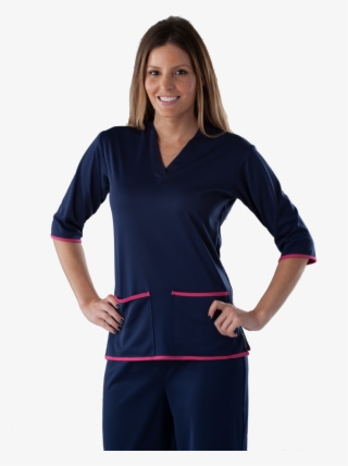 Womens V Neck Scrub Top Front