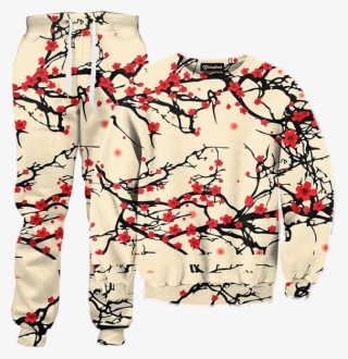 Floral Cherry Blossom Tracksuit - Japanese Cherry Blossom Pattern