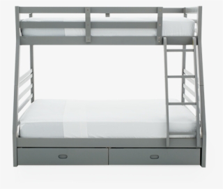 Image For Grey Twin/double Kid Bunk Bed With Storage - Bed Bunk Png