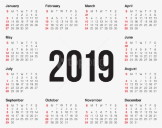 Free Png 2019 Transparent Calendar Png - Transparent 2019 Calendar Png