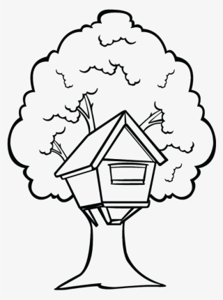 House With Trees Clipart Black And White Graphic Library - Tree House Clipart Black And White