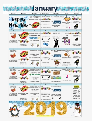 January Activities Calendar