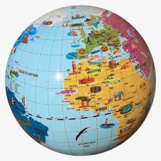 Globe Merveilles Du Monde Détouré Fr Hd - Globe