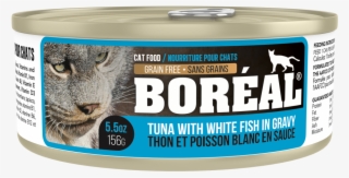 Boreal Cat Cans Tuna Red Meat In Gravy White Fish 24x156gr - Chicken As Food