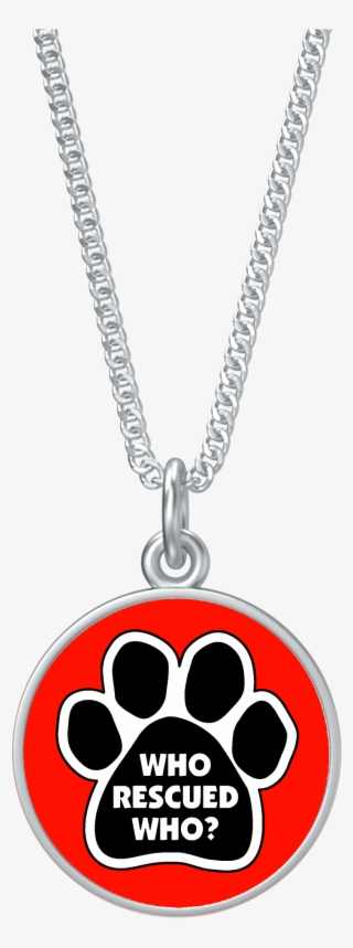 Rescue Dog Paw Print Necklace For Owners Of Rescued - Necklace
