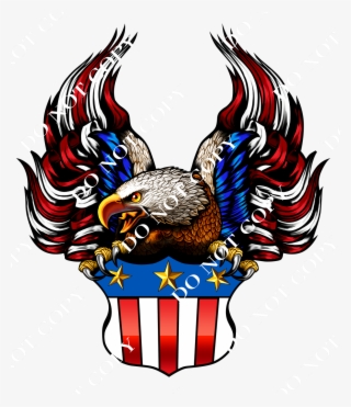 Eagle And Shield - Eagle With American Flag Png