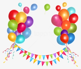 Free Png Download Transparent Party Streamer And Balloonspicture - Birthday Party Balloons Png