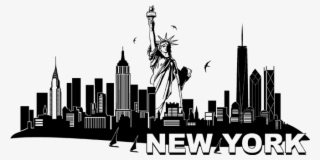 Ansicht New York Mit Freiheitsstatue Als Wandtattoo - Life Of A Big City