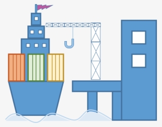 Port Cargo Ship - Port Clip Art