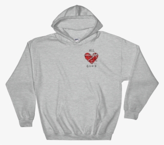 Broken Heart Gang Png Mockup Front Flat Sport Grey - Black White Art Hoodie