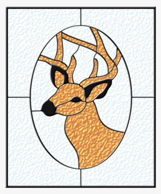 Window Stained Glass Reindeer - Antelope