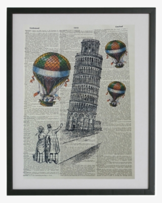 Pisa Tower Art Print No - Hot Air Balloon