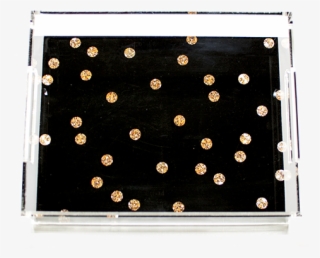 Gold Dots On Black Acrylic Tray - Polka Dot