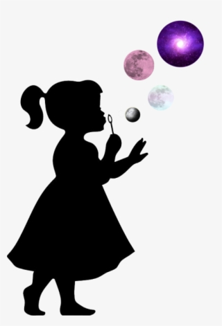 Free To Edit - Silhouette Of Baby Girl Blowing Bubbles