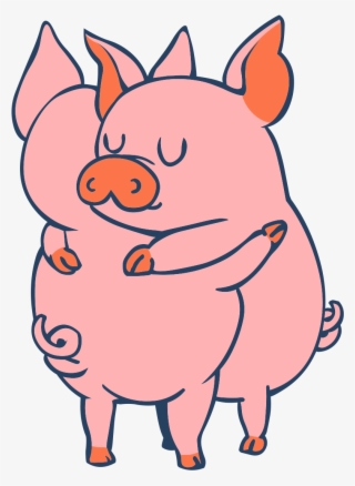 #cute #pigs #hug #love #friends - Pig Hug Cartoon
