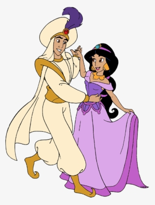 Aladdin, Jasmine Sitting Together Aladdin, Jasmine - Cartoon