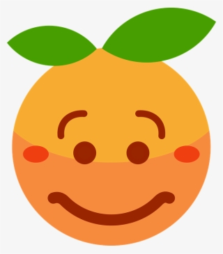 Clementine, Orange, Cartoon, Emotions, Emoticon, Shame - Orange With Face Drawing