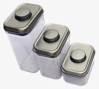 Oxo Stainess Steel 3-piece Pop Container Set - Oxo Steel 3 Piece Pop Container Set