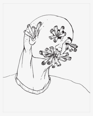 Blunt Drawing Smoke - Line Art