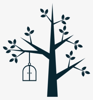 The Tree,ornament,bird Cage,window,wall,wall Art,graffiti - Arboles Con Jaulas Pajaros Mariposas Para Dibujar