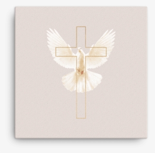 Gold Cross With Dove Of Peace - Emblem