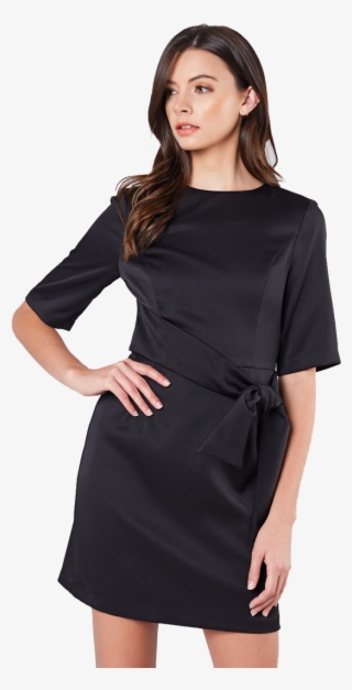 Black Classic Dress - Semi Sheer Bodysuit