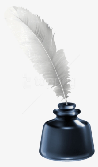 Download Quill And Blue Ink Pot Transparent Clipart - Quill And Ink Png