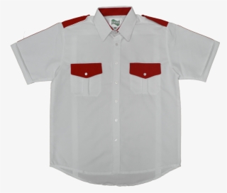 Camisa Blanca Combin - Camisas Manga Corta Rojo Con Blanco