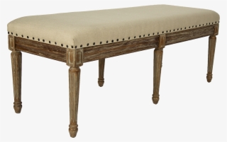 Parisian Natural Linen Bench - Ottoman