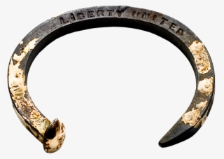 Black Gunmetal Railroad Spike Cuff With Gold By Giles - Body Jewelry